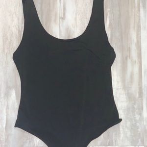 Satin black bodysuit. Size Large